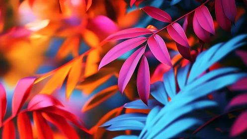 Color shifted foliage shows layered leaves in sharp focus