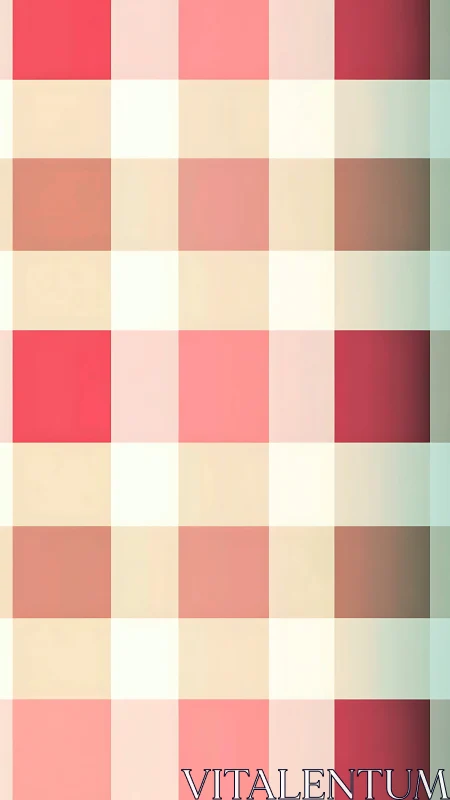 Soft gradient plaid grid in warm pink cream and mint hues