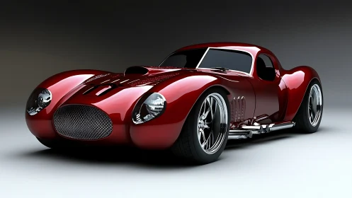 Crimson speed sculpture prowls under studio-soft light