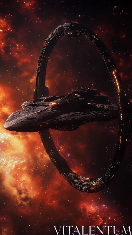 Ringborne titan slips through embers at the galaxy’s edge