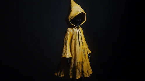 Golden Hooded Figure in Dramatic Light.