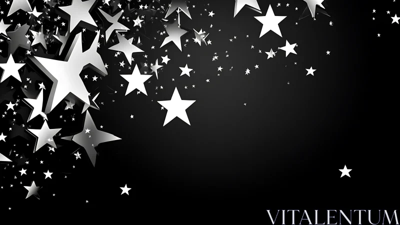 Silver star cascade drifting across a midnight canvas.