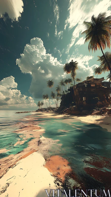 Forgotten Fortress Surrenders to Turquoise Shores and Endless Sky.