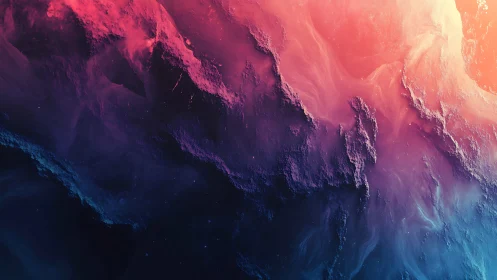 Radiant cosmic waves drift gently through glowing nebula clouds