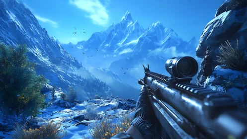 Alpine Tactical Environment: First-Person Sniper Composition.