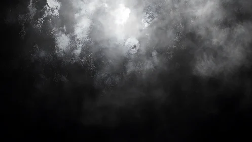 Volumetric luminance diffusing through stratified digital fog.