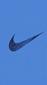 Monochrome blue field with isolated textured swoosh emblem centered