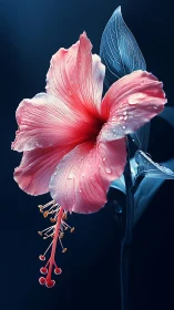 Hibiscus Flower Macro: Rendered Petals Exhibiting Radial Symmetry