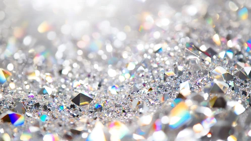Prismatic shards whisper light across a sparkling crystal field