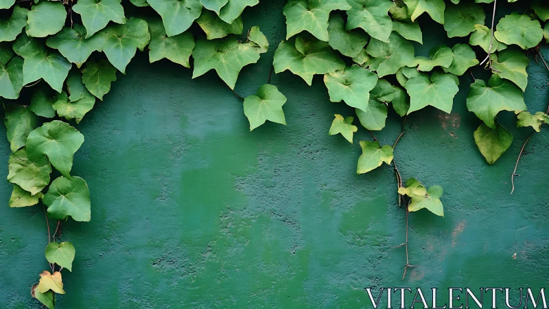 Ivy chorus drifting over a weathered emerald garden wall.
