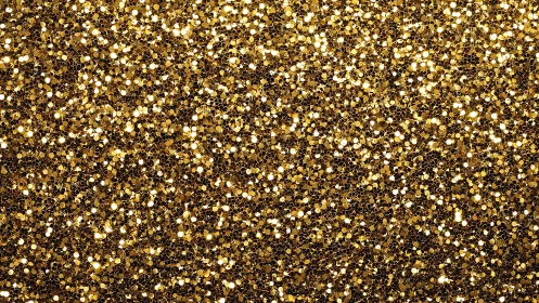 Gold glitter macro texture with dense reflective sparkle.