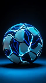 Glowing blue orb with flowing patterns and gentle sci fi glow.