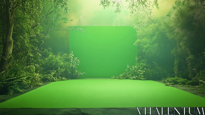 Verdant Theater: Nature's Stage Beckons with Luminous Green Curtains