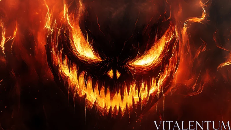 Infernal Grin Ignites a Demon Face of Ragged Flame.