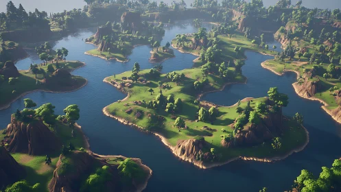 Aerial Islands: Emerald Archipelago with Turquoise Waters