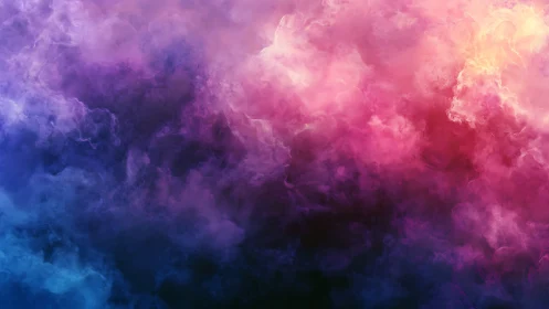 Chromatic nebula cloudscape renders diffuse volumetric color fields