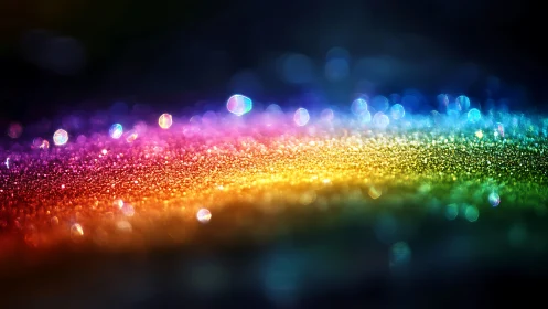 Sparkling Rainbow Glitter Abstract with Colorful Bokeh Effect.