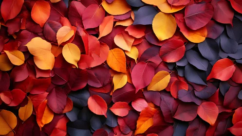 Warm autumn leaves gather in a cozy, colorful carpet