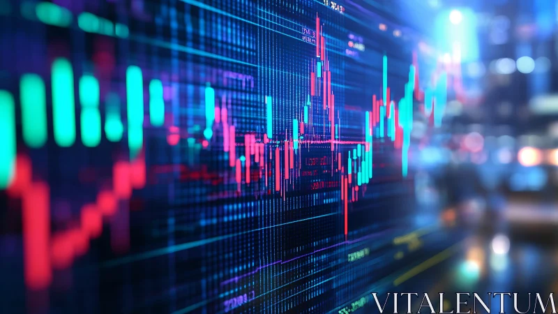 Digital financial chart showing price candles and data lines.
