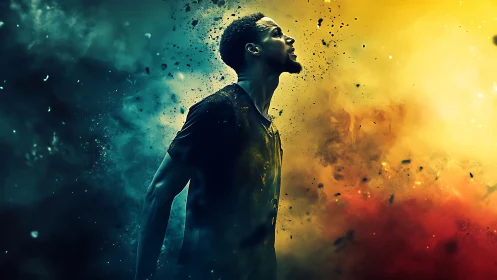 Soul on Fire in a Storm of Color and Shattered Night.