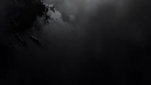 Gloomy abstract black texture melts into atmospheric shadow