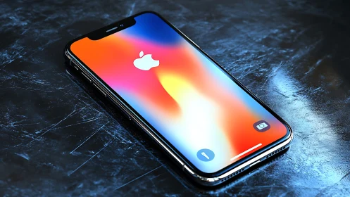 iPhone X Notched Smartphone Display Gradient Aesthetic Mobile Technology.