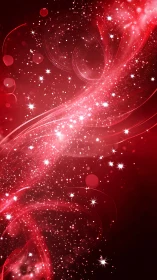 Crimson starlight river swirling through cosmic velvet night.