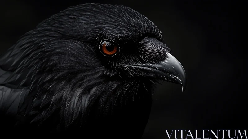 Intense Close-Up Portrait of a Raven in Dramatic Lighting.