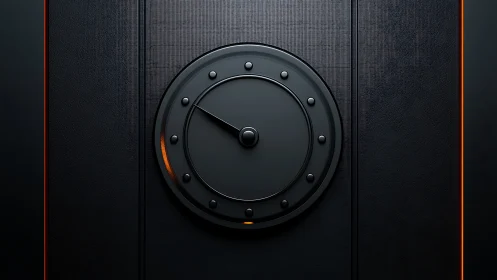 Minimalist black gauge dial set in futuristic dark panel
