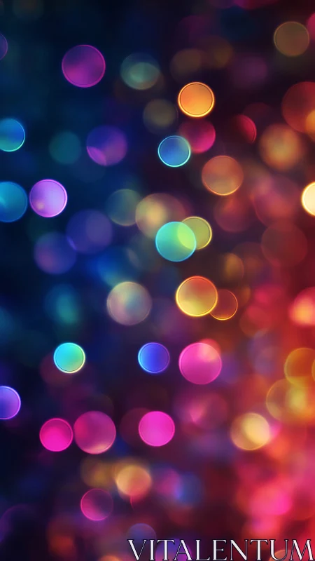 Soft rainbow bokeh lights dancing in a dreamy night glow.
