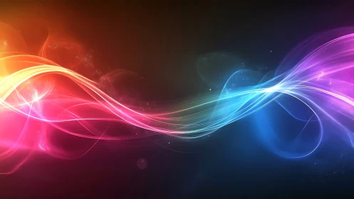 Colorful light waves flow gently across a dreamy night sky