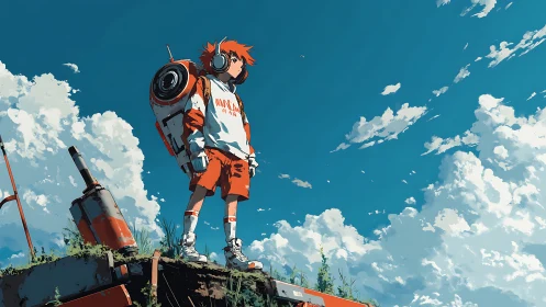 Skybound daydreamer scans the clouds for future launch