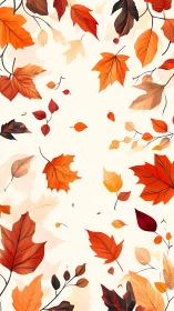 Crimson leaves tumble softly through pale autumn light