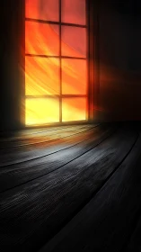 Sunfire spills through the bowed boards of a dreaming room