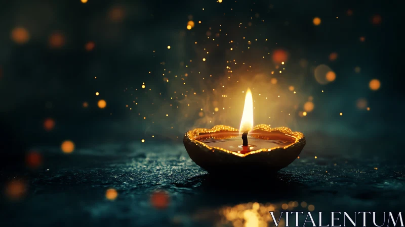 Golden Diya Flame: A Moment of Warmth and Light.