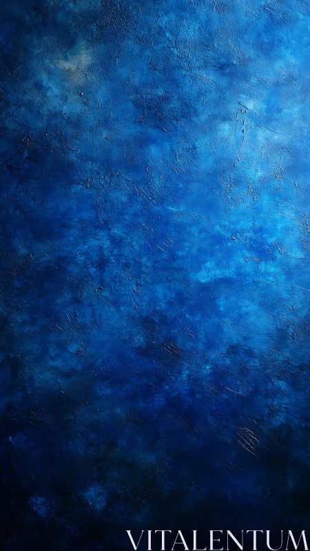 Deep cobalt texture blooms across luminous blue field.