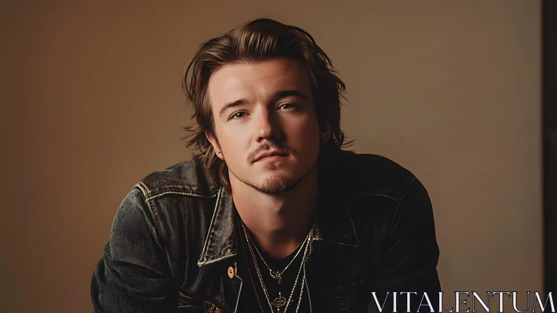 Moody male portrait in shallow-depth, warm-toned lighting