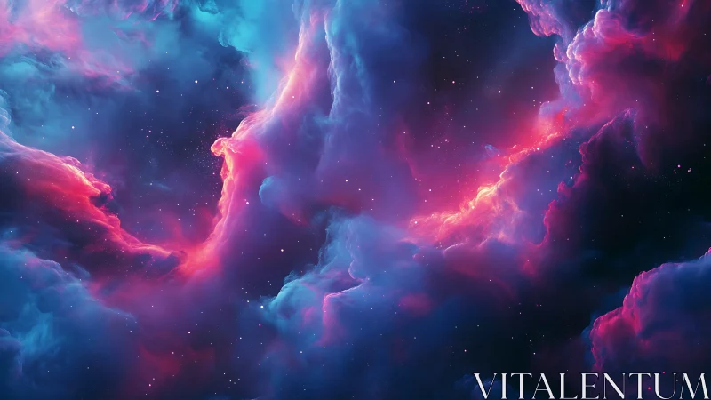 Color-saturated nebula clouds form luminous cosmic void