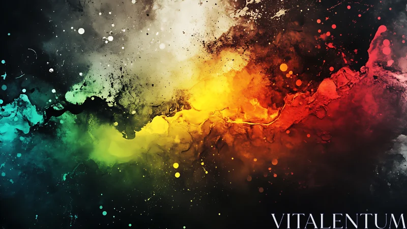 Horizontal spectrum of diffuse multicolor abstract pigment.