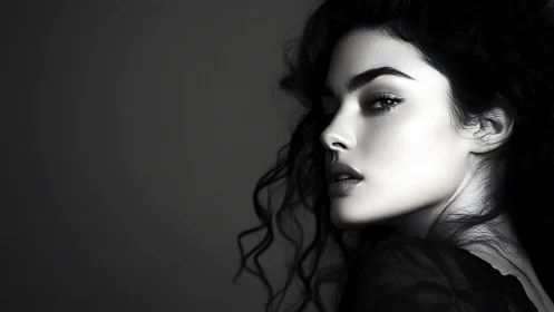 Sideward moonlit gaze carves a portrait of quiet defiance