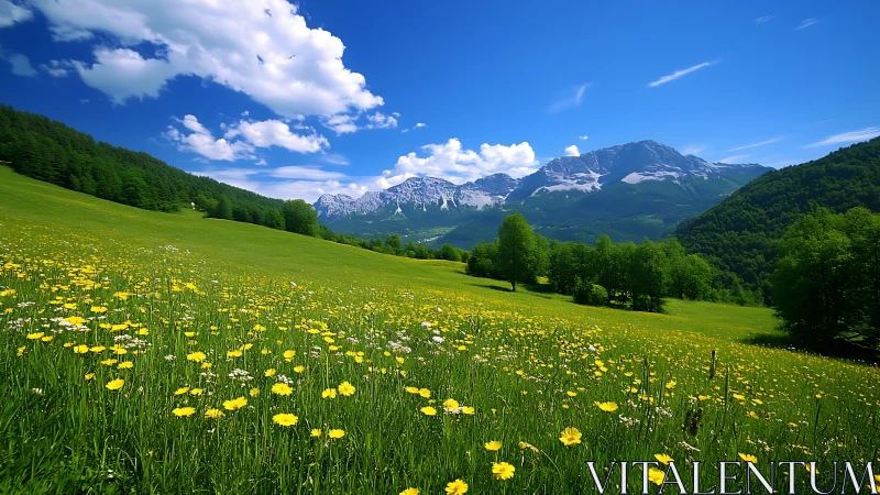 Wildflower meadow leans into sky while mountains stand guard