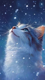 Whisker-Gazing Cat Catches Cosmic Dreams.