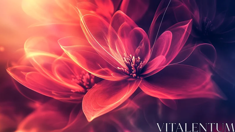 Luminous petals dance in fiery gradient dreams tonight.