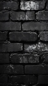 Weathered black brick wall with gritty industrial texture.
