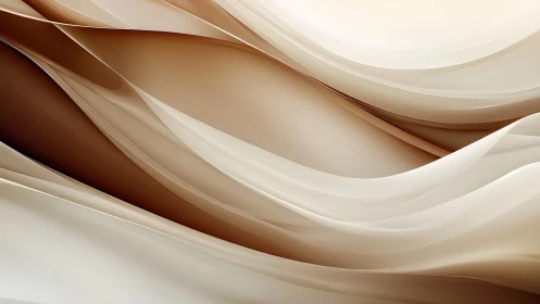 Elegant Flowing Beige Abstract Waves in Minimalist Style.