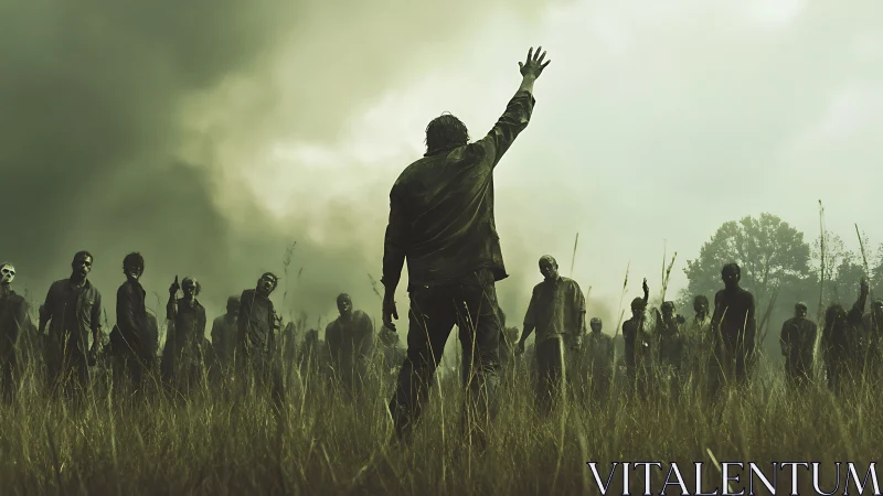 Lone survivor confronts encircling zombies in toxic field.