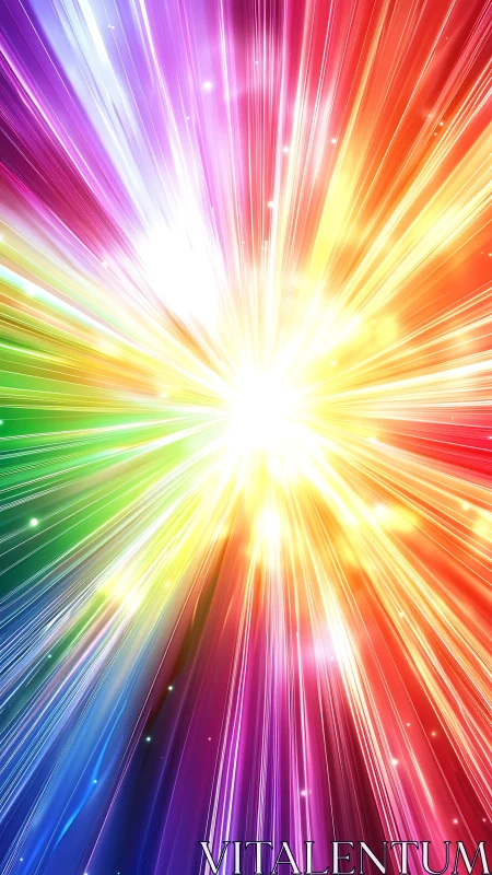 Spectral photon burst with radially accelerated light streaks.