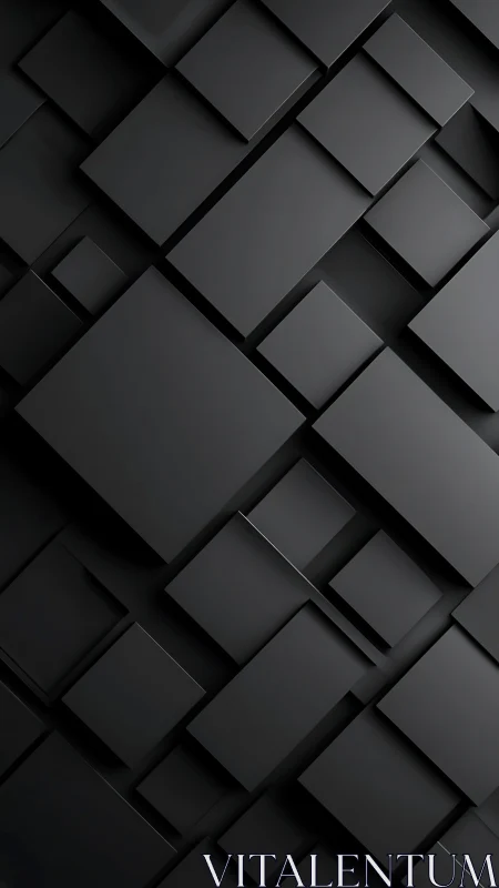 Silent graphite rectangles drift in a staggered midnight grid