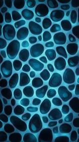 Organic teal cell clusters in fluid abstract patterning.