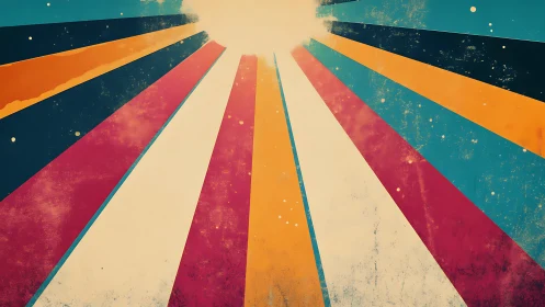 Radiating retro sunburst rays form a worn graphic background